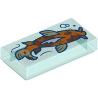 Tile 1 x 2 with Orange Fish (Koi) print (3069bpr0393)