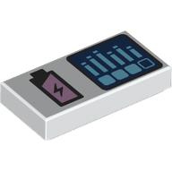 Tile 1 x 2 with Battery, Graph print (3069bpr0396)