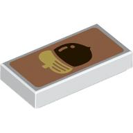 Tile 1 x 2 with Acorn on Nougat Background print (3069bpr0408)