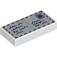 Tile 1 x 2 with Air Mail Letter print (3069bpr0417)