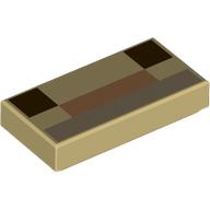 Tile 1 x 2 with Pixelated Dark Brown/Medium Nougat/Dark Tan Face print (3069bpr0442)