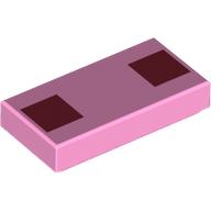 Tile 1 x 2 with Dark Red Squares/Eyes print (3069bpr0443)