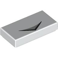 Tile 1 x 2 with Black Line, Light Bluish Grey Triangle print (3069bpr9896)