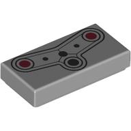 Tile 1 x 2 with Drone Face, Red Color Sensors, Black Distance Sensor print (3069bpr9905)