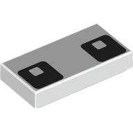 Tile 1 x 2 with Square Black Eyes print (3069bpr9928)