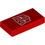 Tile 1 x 2 with White Autotron Symbol print (3069bpr9930)