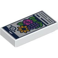 Tile 1 x 2 with Flower Bouquet, Text print (3069bpr9941)