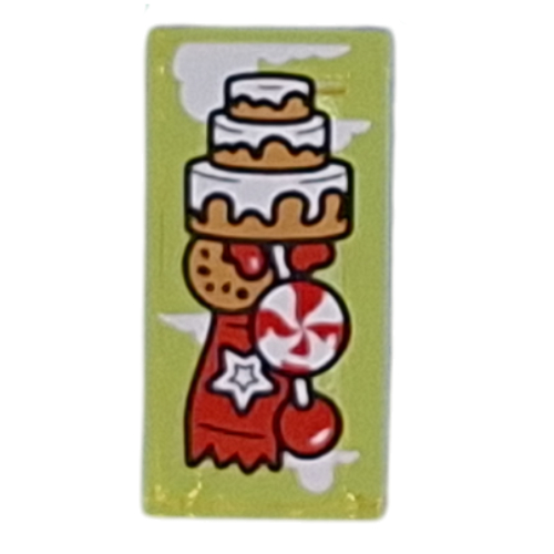 Tile 1 x 2 with Cake, Sweets print (3069bpr9963)