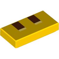Tile 1 x 2 with Pixelated Reddish Brown Nostrils print (3069bpr9967)