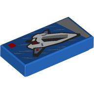 Tile 1 x 2 with LEGO Set Box, Spaceship print (3069bpr9973)