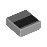Tile 1 x 1 with Black Rectangle print (3070bpr0006)