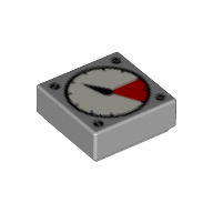 Tile 1 x 1 with White and Red Gauge Print (3070bpr0007)