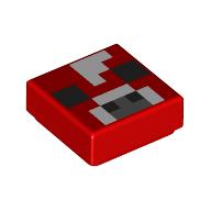 Tile 1 x 1 with Black/White Pixelated Cow Face print (3070bpr0049)