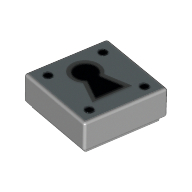 Tile 1 x 1 with Keyhole Print (3070bpr0147)