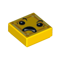 Tile 1 x 1 with Face with Open Downturned Mouth (Kryptomite) Ptiny (3070bpr0170)