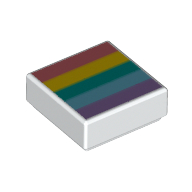 Tile 1 x 1 with Rainbow, Sand Red, Yellow, Dark Azure, Medium Blue, Dark Purple print (3070bpr0192)