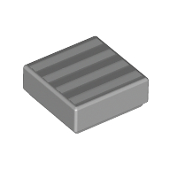 Tile 1 x 1 with White Lines/Stripes print (3070bpr0213)