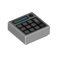 Tile 1 x 1 with Keypad, Blue Slit, Red Button print (3070bpr0234)