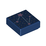 Tile 1 x 1 with Constellation, Lavender Stars print (3070bpr0239)