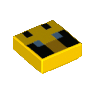 Tile 1 x 1 with Pixelated Bee Face, Blue Eyes print (3070bpr0244)