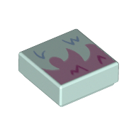 Tile 1 x 1 with Light Aqua/Bright Pink Fur print (3070bpr0254)