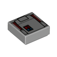 Tile 1 x 1 with Red/Blue Buttons, Pocket print (3070bpr0258)