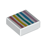Tile 1 x 1 with Rainbow print (3070bpr0270)