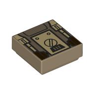 Tile 1 x 1 with Button/Screw, Droid Mechanics print (3070bpr0301)