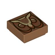 Tile 1 x 1 with Wooden Owl print (3070bpr0313)