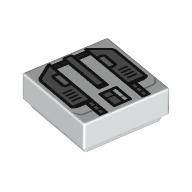 Tile 1 x 1 with Dark Bluish Grey Armor print (3070bpr0317)