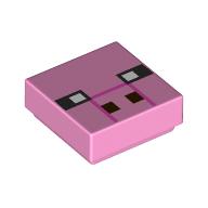 Tile 1 x 1 with Pixelated Pig Face print (3070bpr0319)