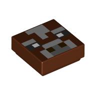 Tile 1 x 1 with Pixelated Cow Face, Dark Bluish Grey/Light Bluish Grey print (3070bpr0320)