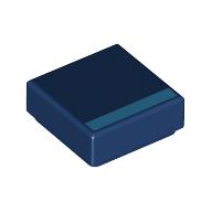Tile 1 x 1 with Dark Azure Stripe print (3070bpr9849)