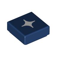Tile 1 x 1 with White Star print (3070bpr9884)