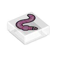 Tile 1 x 1 with Pink Worm print (3070bpr9890)