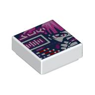 Tile 1 x 1 with White/Dark Pink Girl on Dark Purple Background print (3070bpr9892)