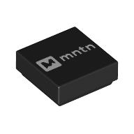 Tile 1 x 1 with White 'mntn' print (3070bpr9893)