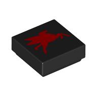 Tile 1 x 1 with Red Flying Pegasus, Going Left print (3070bpr9895)