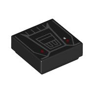Tile 1 x 1 with dark Bluish Grey Control Panel, Red Lights print (3070bpr9907)