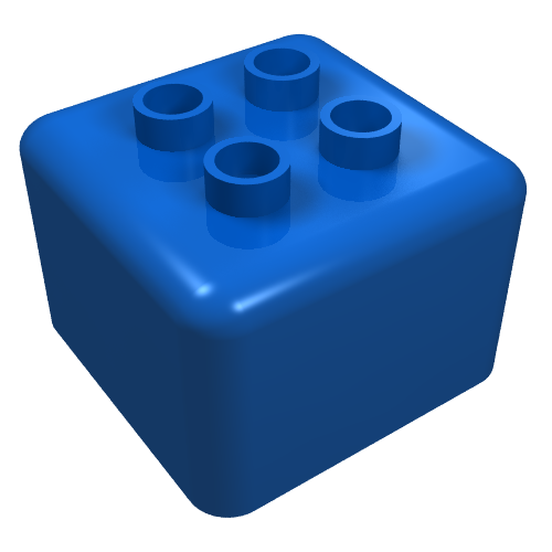 Primo Brick 1 x 1 x 1 with Four Duplo Studs (31007)