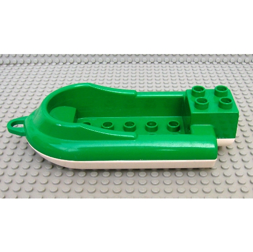 Duplo Boat with Front Towhook, with Raised Lip, 2 x 5 Studs Inside, and 2 x 2 Top Studs (31078c01)