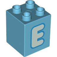 Duplo Brick 2 x 2 x 2 with 'E' Print (31110pr0124)