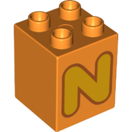 Duplo Brick 2 x 2 x 2 with 'N' Print (31110pr0133)