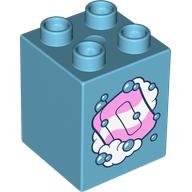 Duplo Brick 2 x 2 x 2, Bar of Soap and Bubbles Print (31110pr0164)