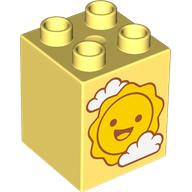 Duplo Brick 2 x 2 x 2, Sun and Clouds Print (31110pr0167)