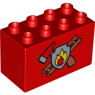 Duplo Brick 2 x 4 x 2 with Fire Department Print (31111pr9985)