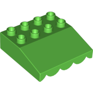 Duplo Roofpiece Slope 33 4 x 4 with Awning Overhang with 9 Bottom Tubes (31170)