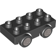 Duplo Car Base 2 x 4 with Silver Hubs on 4 Tires Print (31202c03pr0002)