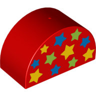 Duplo Brick 2 x 4 x 2 Curved Top with 11 Stars Print (31213pr0011)