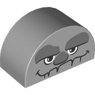 Duplo Brick 2 x 4 x 2 Curved Top with Rock Face print (31213pr0038)